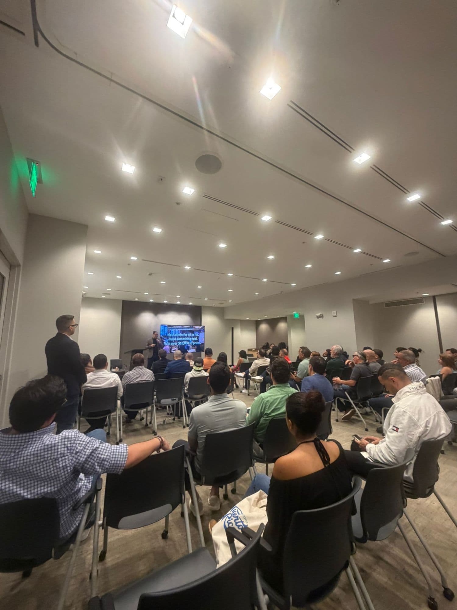 Community gathered at a PR AI Meetup session