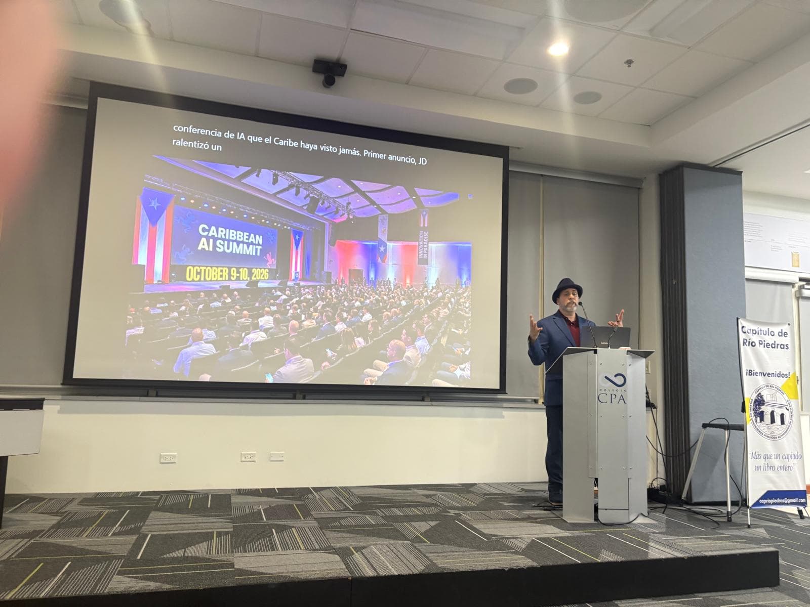 Caribbean AI Summit presentation at Colegio CPA